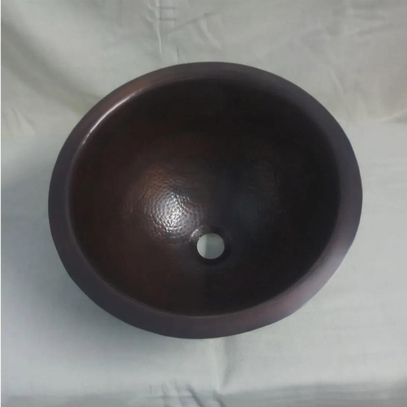 Coppersmith Creations Hammered Antique Round Copper Sink (1 size, Dark Copper) - Brand New Bathrooms