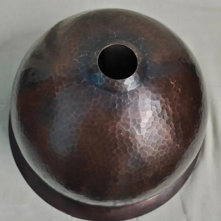 Coppersmith Creations Hammered Antique Round Copper Sink (1 size, Dark Copper) - Brand New Bathrooms