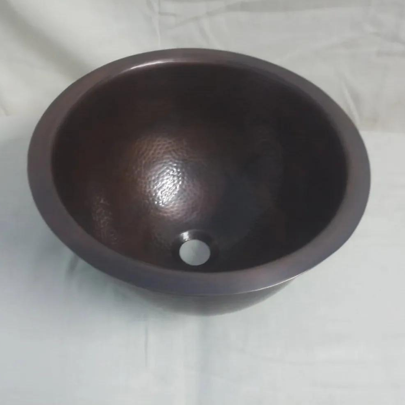 Coppersmith Creations Hammered Antique Round Copper Sink (1 size, Dark Copper) - Brand New Bathrooms