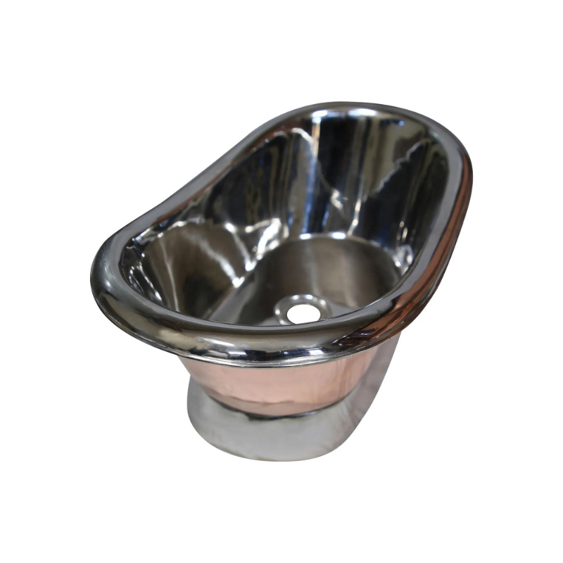 Coppersmith Creations Copper Tub Style Sink (1 size, Nickel Interior & Base) - Brand New Bathrooms