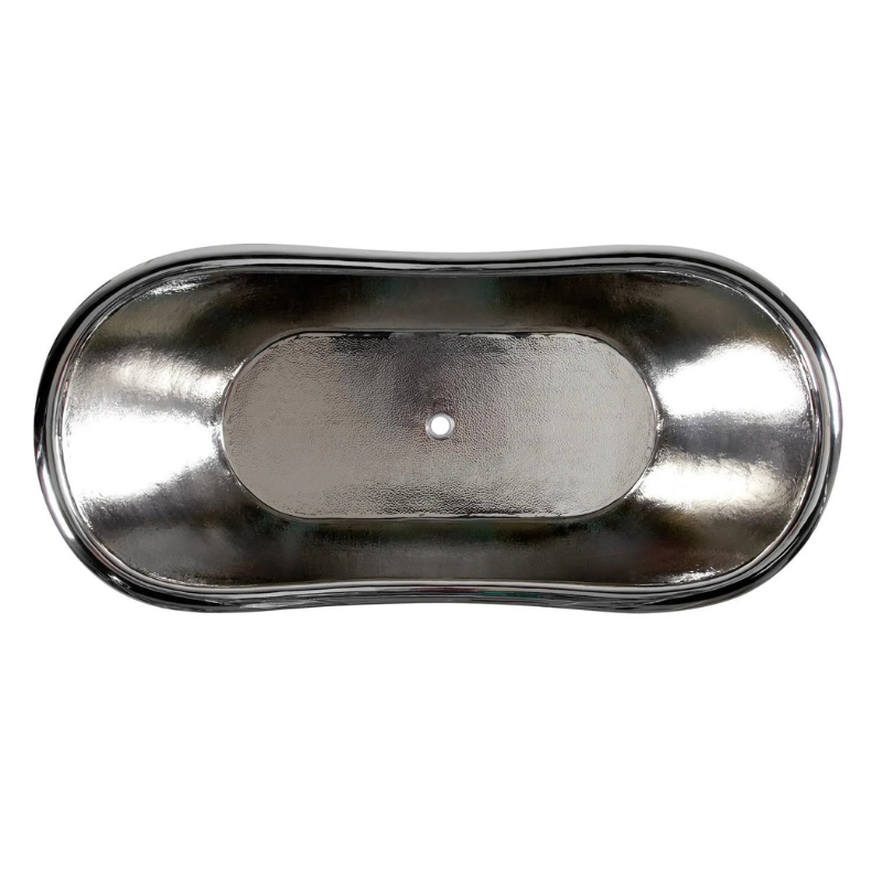 Coppersmith Creations Double Slipper Nickel Interior Copper Bathtub (2 sizes, Hammered Copper Exterior, Nickel Interior) - Brand New Bathrooms