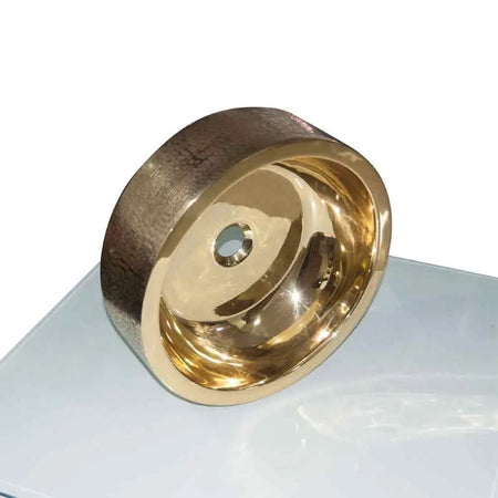 Coppersmith Creations Double Wall Brass Sink (1 size, Brass) (Patterned Exterior) - Brand New Bathrooms