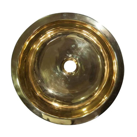 Coppersmith Creations Double Wall Brass Sink (1 size, Brass) (Patterned Exterior) - Brand New Bathrooms