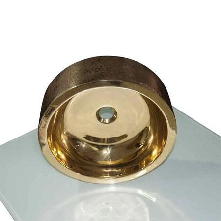 Coppersmith Creations Double Wall Brass Sink (1 size, Brass) (Patterned Exterior) - Brand New Bathrooms