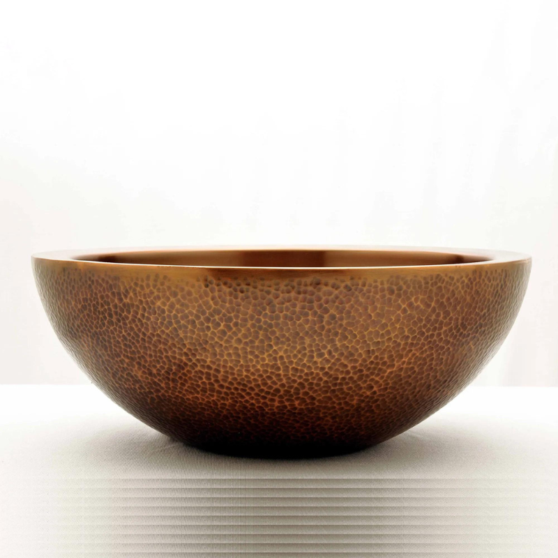 Coppersmith Creations Round Double Wall Hammered Copper Sink (1 size, Copper) - Brand New Bathrooms