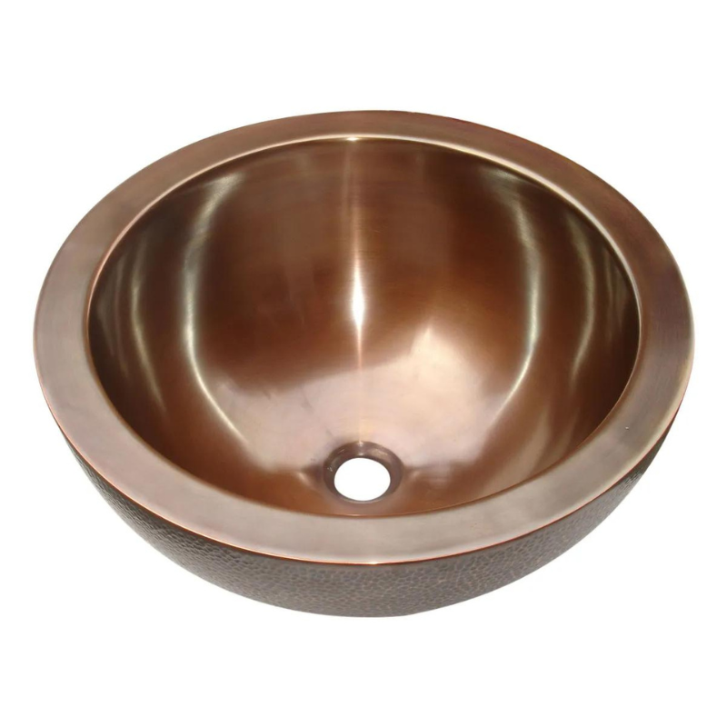 Coppersmith Creations Round Double Wall Hammered Copper Sink (1 size, Copper) - Brand New Bathrooms