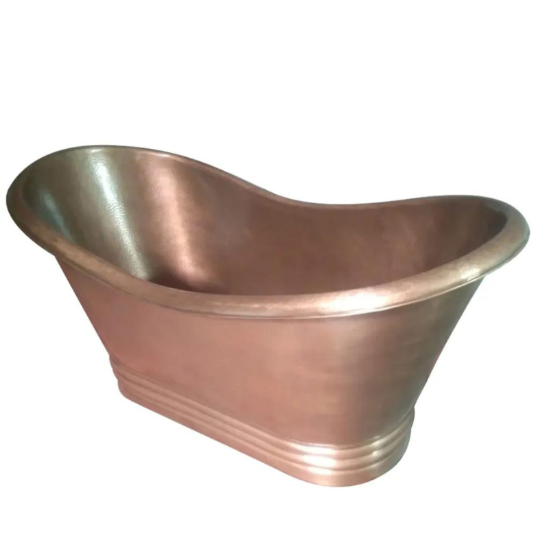Coppersmith Creations Ribbed Base Copper Freestanding Tub (1 size, Hammered Antique finish) - Brand New Bathrooms