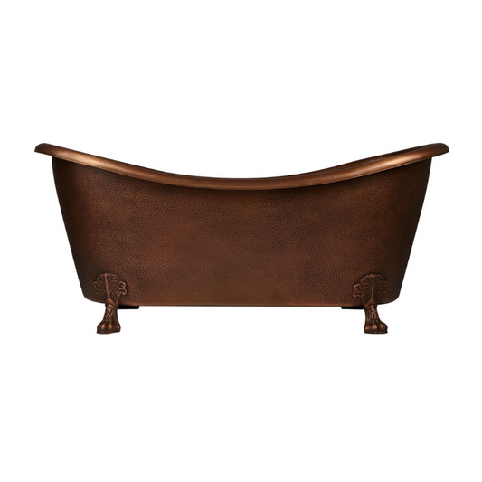 Coppersmith Creations Hammered Clawfoot Copper Bathtub (Antique Finish Interior & Exterior)