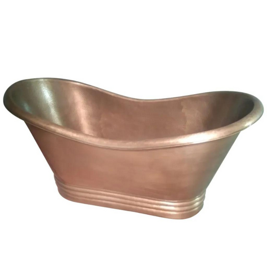 Coppersmith Creations Ribbed Base Hammered Antique Finish Copper Freestanding Tub