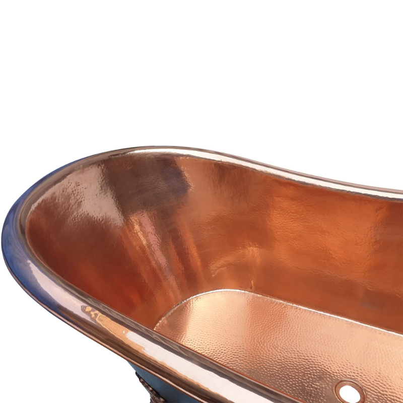 Coppersmith Creations Hammered Clawfoot Copper Bathtub (1 size, Black Exterior) - Brand New Bathrooms