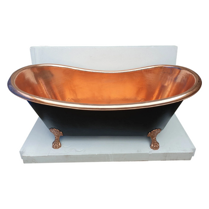 Coppersmith Creations Hammered Clawfoot Copper Bathtub (1 size, Black Exterior) - Brand New Bathrooms