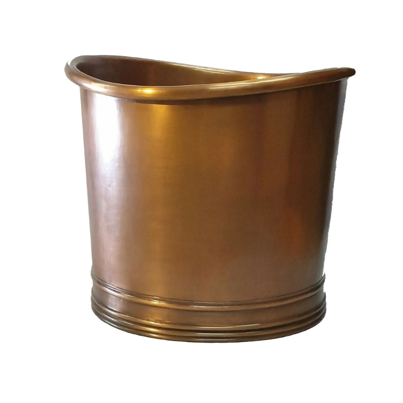 Coppersmith Creations Japanese Style Smooth Plain Copper Bathtub (1 size, Antique Finish) - Brand New Bathrooms