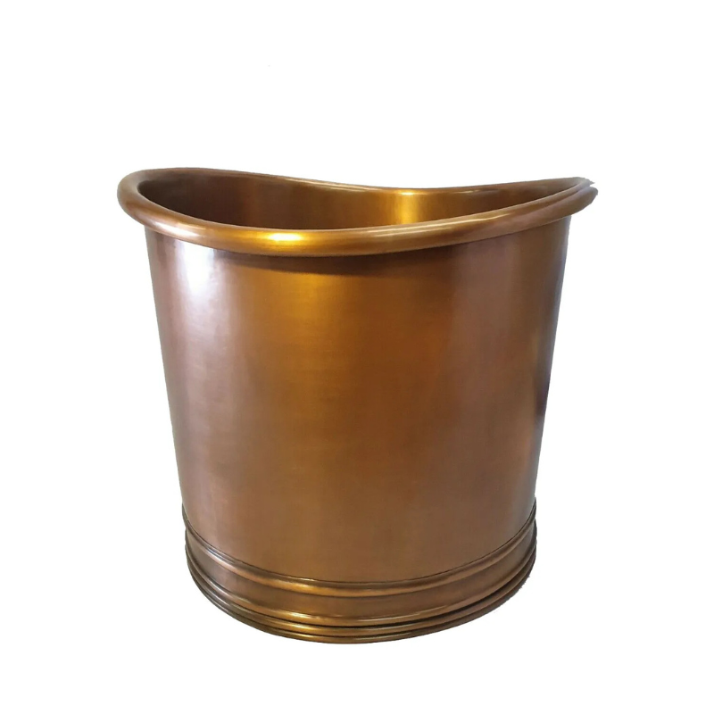Coppersmith Creations Japanese Style Smooth Plain Copper Bathtub (1 size, Antique Finish) - Brand New Bathrooms