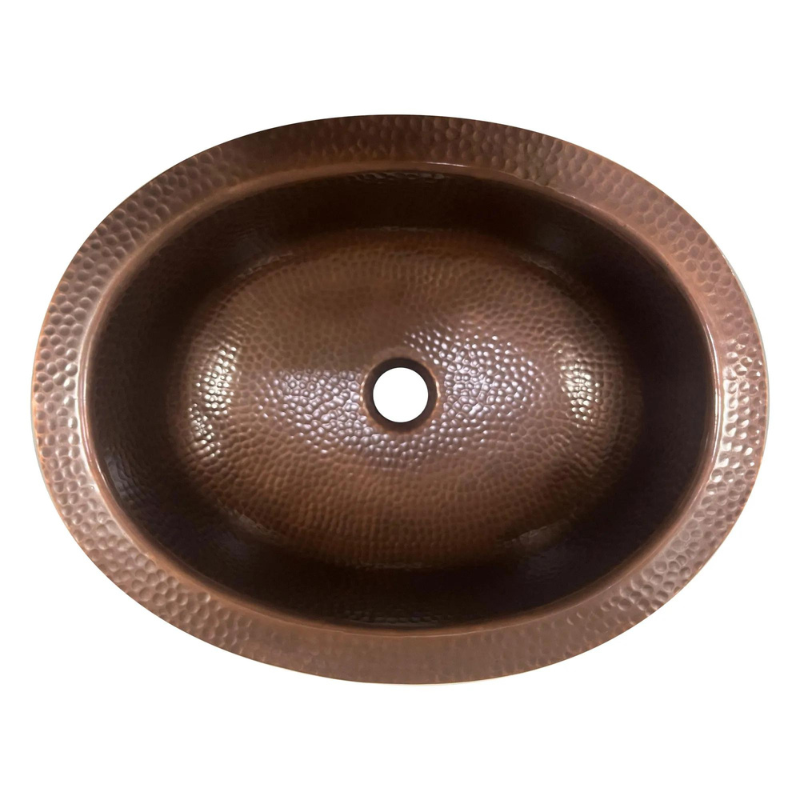 Coppersmith Creations Oval Hammered Copper Sink (1 size, Copper) - Brand New Bathrooms