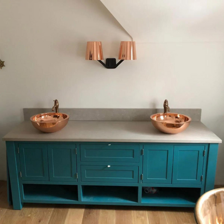 Coppersmith Creations Round Double Wall Copper Sink (1 size, Copper) - Brand New Bathrooms