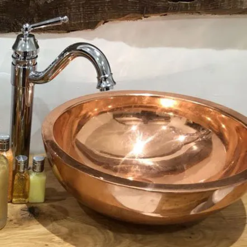 Coppersmith Creations Round Double Wall Copper Sink (1 size, Copper) - Brand New Bathrooms