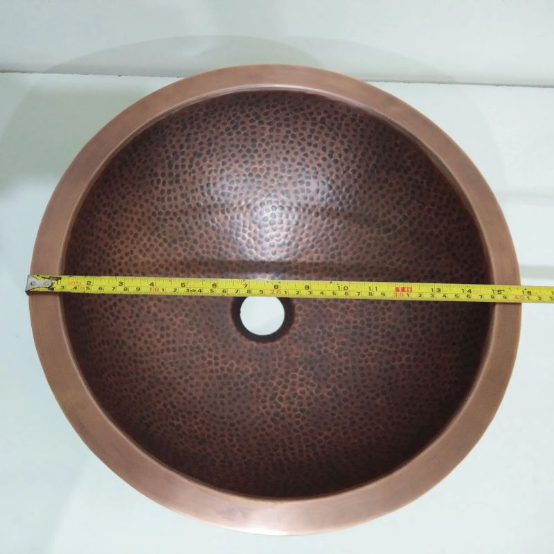 Coppersmith Creations Round Hammered Copper Sink (2 sizes, Copper) - Brand New Bathrooms