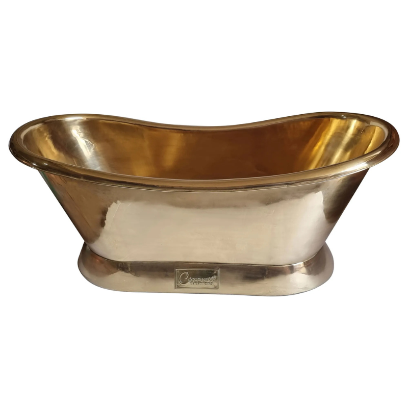 Coppersmith Creations Slanting Base Brass Bathtub (1 size, Polished Brass) - Brand New Bathrooms