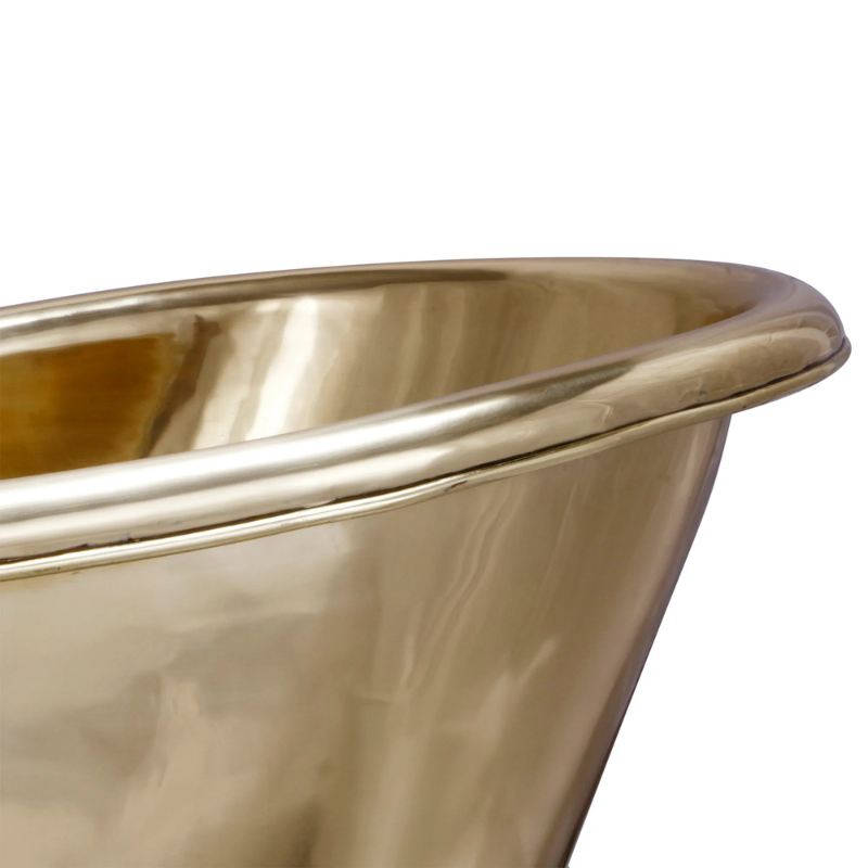 Coppersmith Creations Slanting Base Brass Bathtub (1 size, Polished Brass) - Brand New Bathrooms