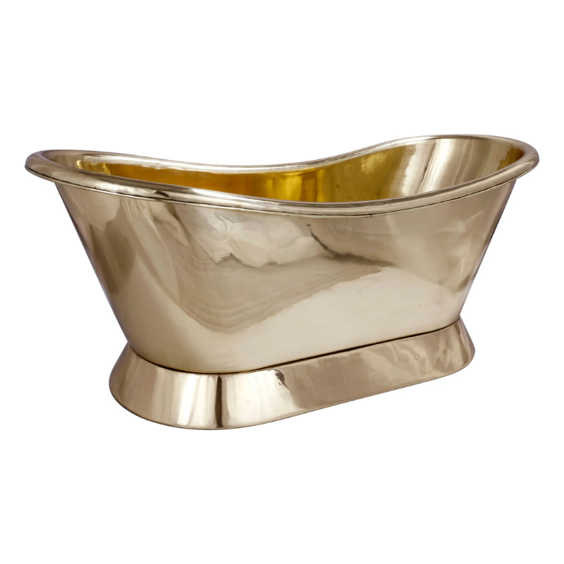 Coppersmith Creations Slanting Base Brass Bathtub (1 size, Polished Brass) - Brand New Bathrooms