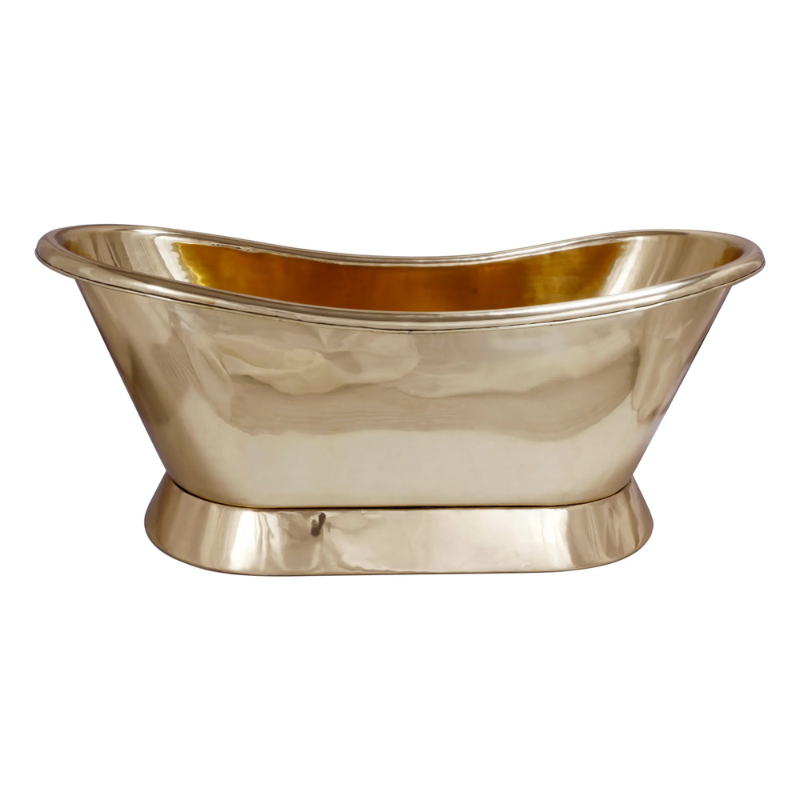 Coppersmith Creations Slanting Base Brass Bathtub (1 size, Polished Brass) - Brand New Bathrooms