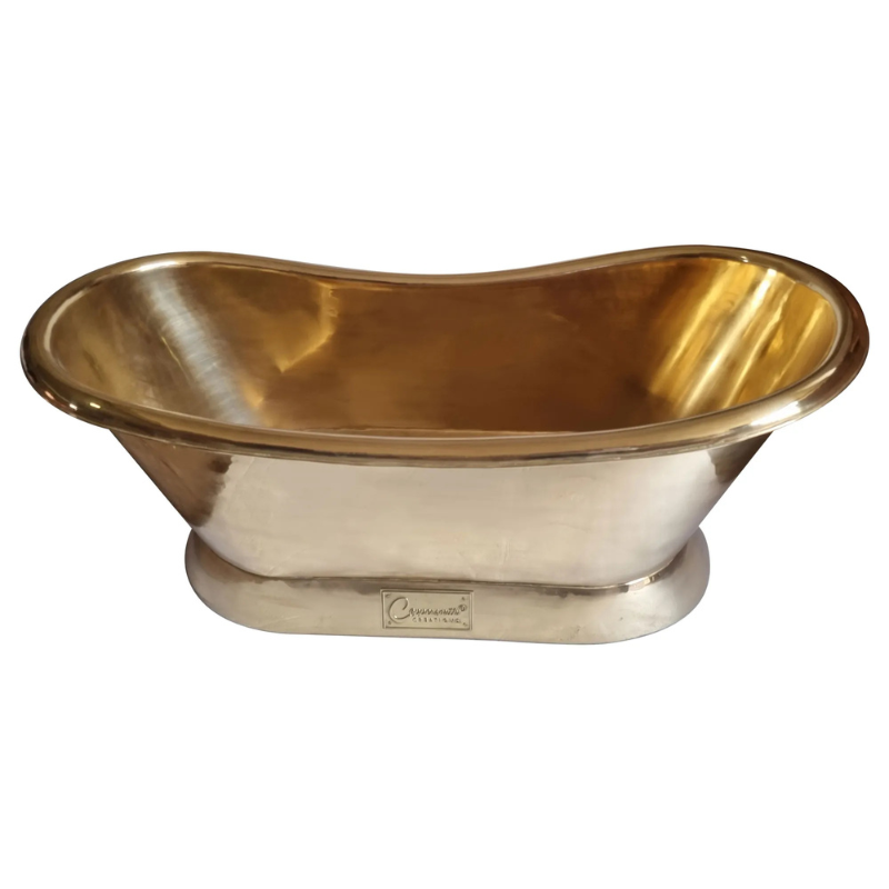 Coppersmith Creations Slanting Base Brass Bathtub (1 size, Polished Brass) - Brand New Bathrooms