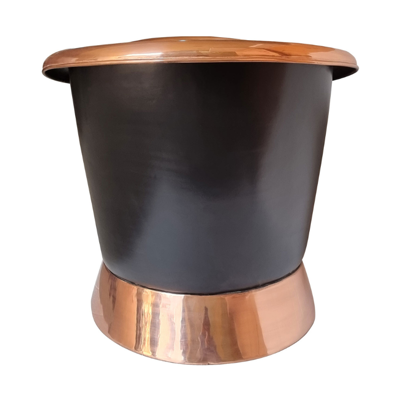 Coppersmith Creations Slanting Base Copper Bathtub (1 size, Black Exterior) - Brand New Bathrooms
