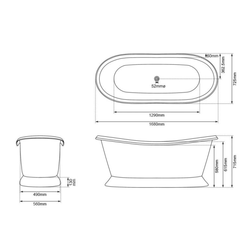 Coppersmith Creations Slanting Base Copper Bathtub (1 size, Blue-Green Patina Exterior) - Brand New Bathrooms