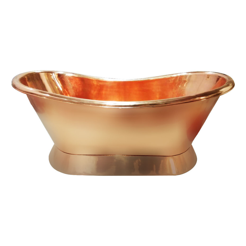 Coppersmith Creations Slanting Base Copper Bathtub (1 size, Full Shining Copper Finish) - Brand New Bathrooms