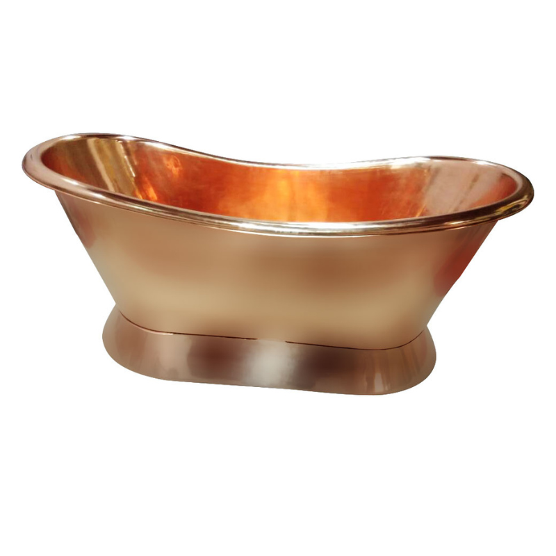 Coppersmith Creations Slanting Base Copper Bathtub (1 size, Full Shining Copper Finish) - Brand New Bathrooms