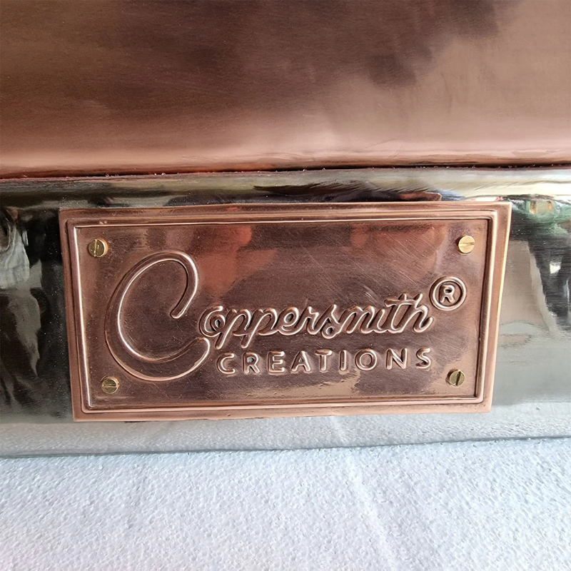 Coppersmith Creations Slanting Base Copper Bathtub (1 size, Polished Copper Exterior, Nickel Interior & Base) - Brand New Bathrooms