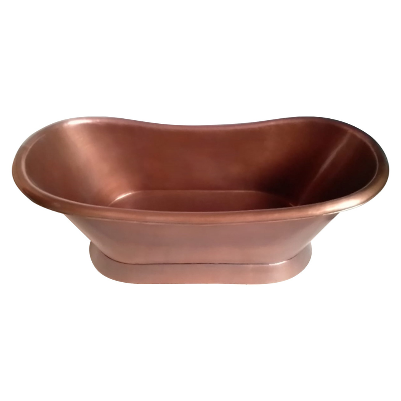 Coppersmith Creations Slanting Base Copper Bathtub (1 size, Plain Antique Finish) - Brand New Bathrooms