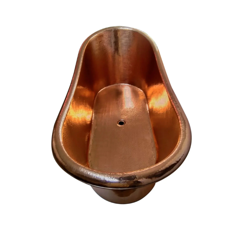 Coppersmith Creations Slanting Base Hammered Polished Full Copper Bathtub (1 size) - Brand New Bathrooms