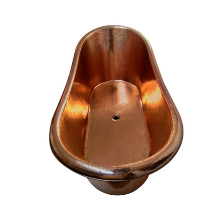 Coppersmith Creations Slanting Base Hammered Polished Full Copper Bathtub (1 size) - Brand New Bathrooms