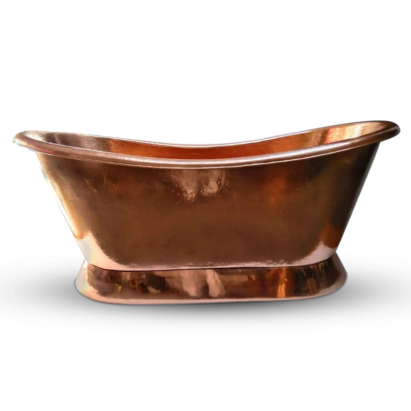 Coppersmith Creations Slanting Base Hammered Polished Full Copper Bathtub (1 size) - Brand New Bathrooms