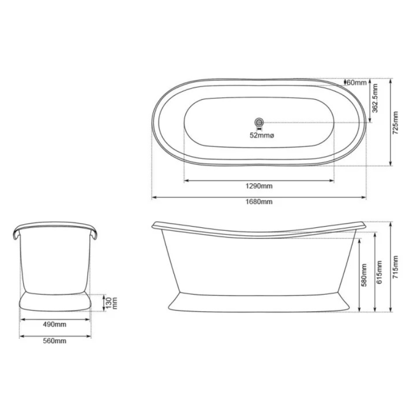 Coppersmith Creations Slanting Base Hammered Polished Full Copper Bathtub (1 size) - Brand New Bathrooms