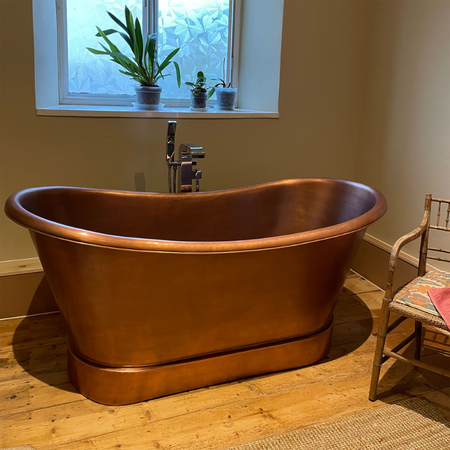 Coppersmith Creations Smooth Double Slipper Copper Bathtub (1 size, Copper) - Brand New Bathrooms