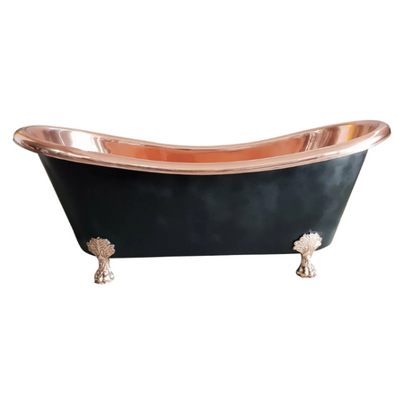 Coppersmith Creations Smooth Plain Clawfoot Copper Bathtub (1 size, Black Exterior) - Brand New Bathrooms