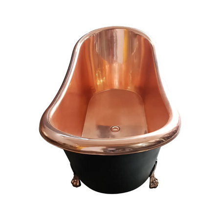 Coppersmith Creations Smooth Plain Clawfoot Copper Bathtub (1 size, Black Exterior) - Brand New Bathrooms