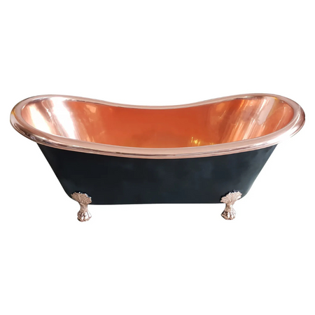 Coppersmith Creations Smooth Plain Clawfoot Copper Bathtub (1 size, Black Exterior) - Brand New Bathrooms