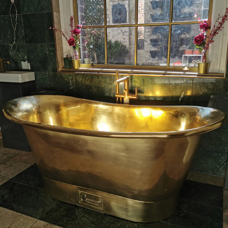 Coppersmith Creations Straight Base Brass Bathtub (1 size, Full Brass Finish) - Brand New Bathrooms