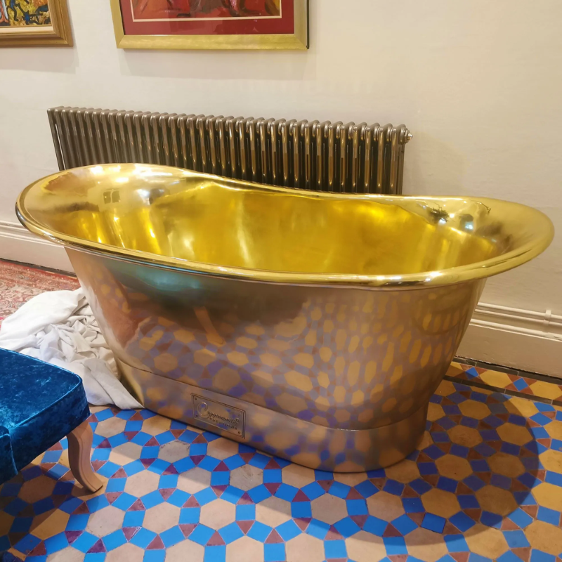 Coppersmith Creations Straight Base Brass Bathtub (1 size, Full Brass Finish) - Brand New Bathrooms