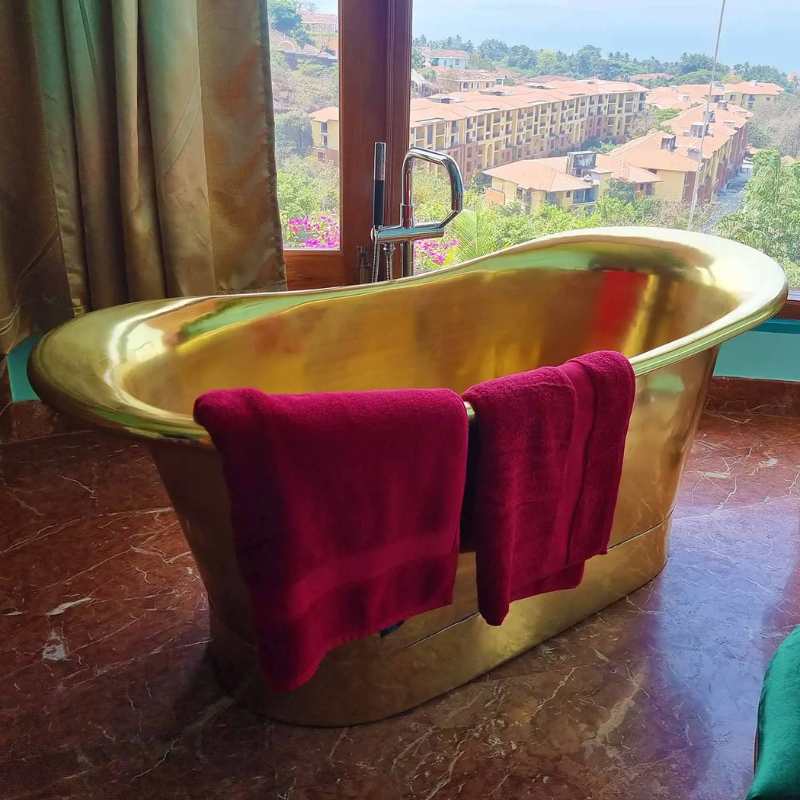 Coppersmith Creations Straight Base Brass Bathtub (1 size, Full Brass Finish) - Brand New Bathrooms