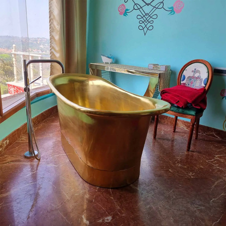 Coppersmith Creations Straight Base Brass Bathtub (1 size, Full Brass Finish) - Brand New Bathrooms