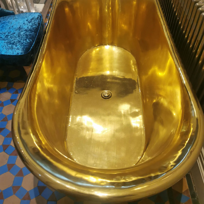 Coppersmith Creations Straight Base Brass Bathtub (1 size, Full Brass Finish) - Brand New Bathrooms
