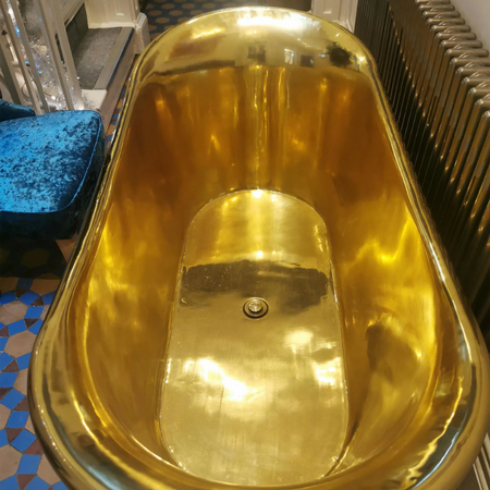 Coppersmith Creations Straight Base Brass Bathtub (1 size, Full Brass Finish) - Brand New Bathrooms