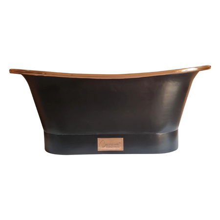 Coppersmith Creations Straight Base Copper Bathtub (1 size, Black Exterior) - Brand New Bathrooms