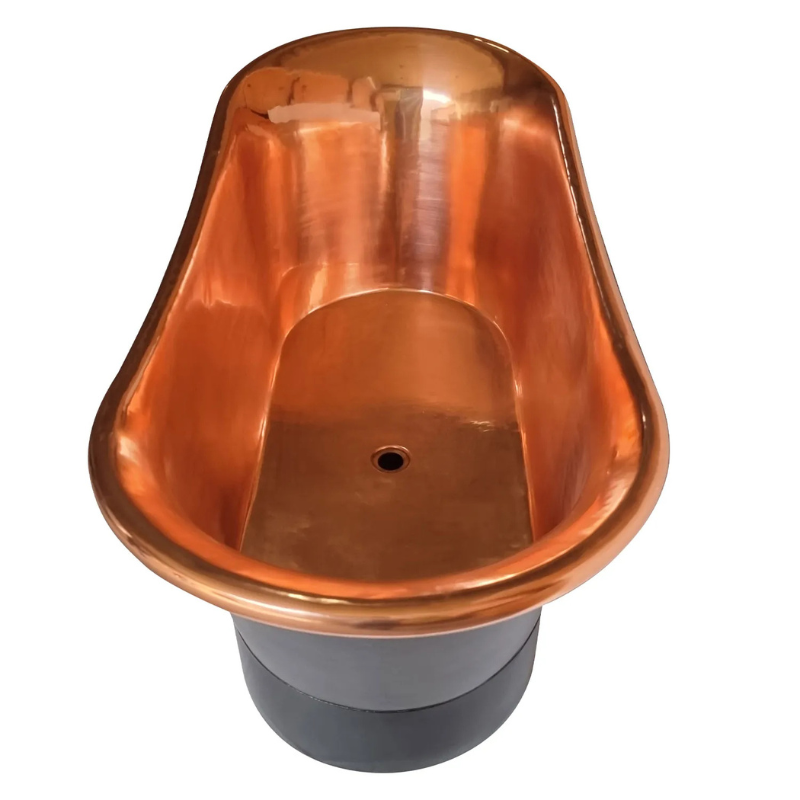 Coppersmith Creations Straight Base Copper Bathtub (1 size, Black Exterior) - Brand New Bathrooms
