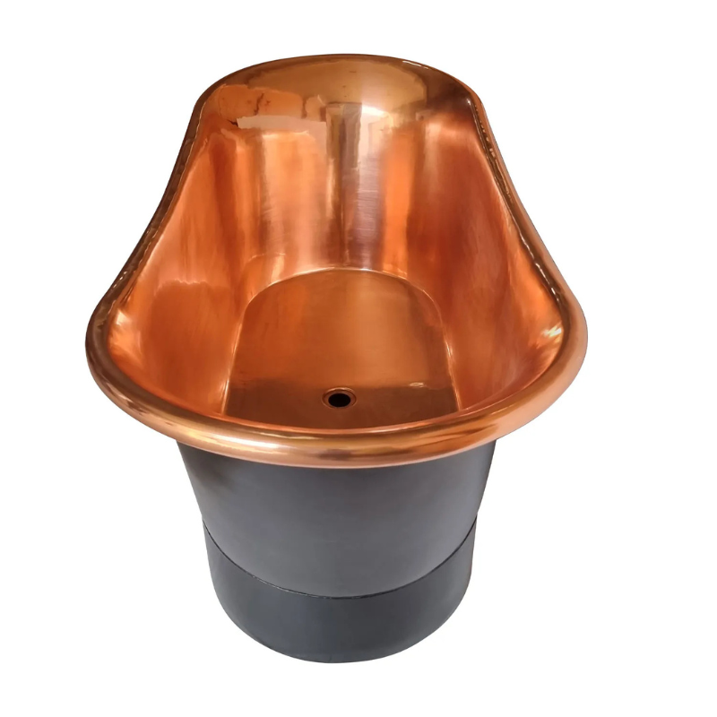 Coppersmith Creations Straight Base Copper Bathtub (1 size, Black Exterior) - Brand New Bathrooms