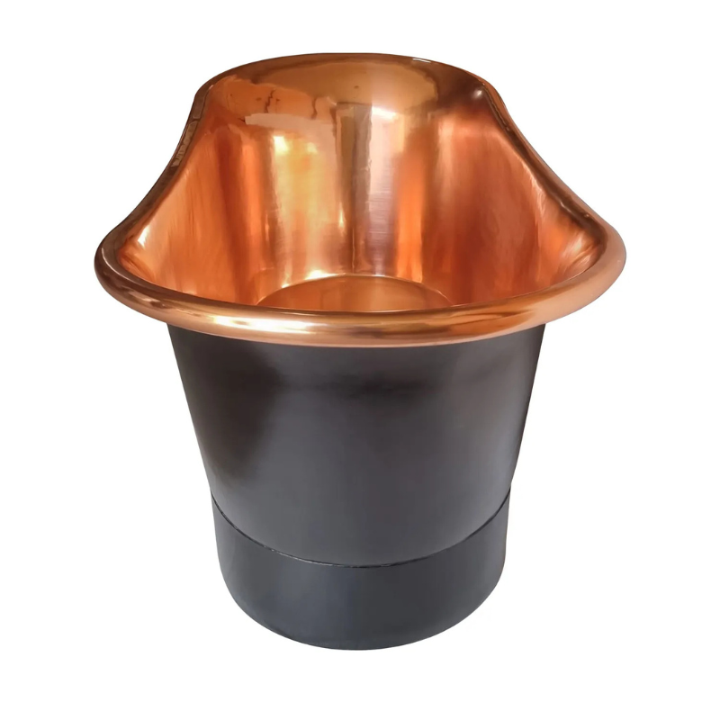Coppersmith Creations Straight Base Copper Bathtub (1 size, Black Exterior) - Brand New Bathrooms